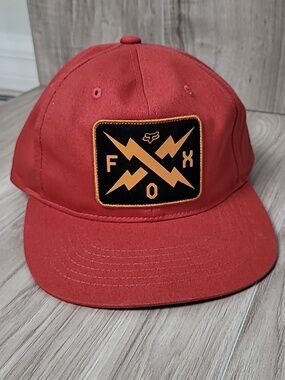 Fox Racing Calibrated X Patch Retro Logo Red Snapback Adjustable Hat Cap